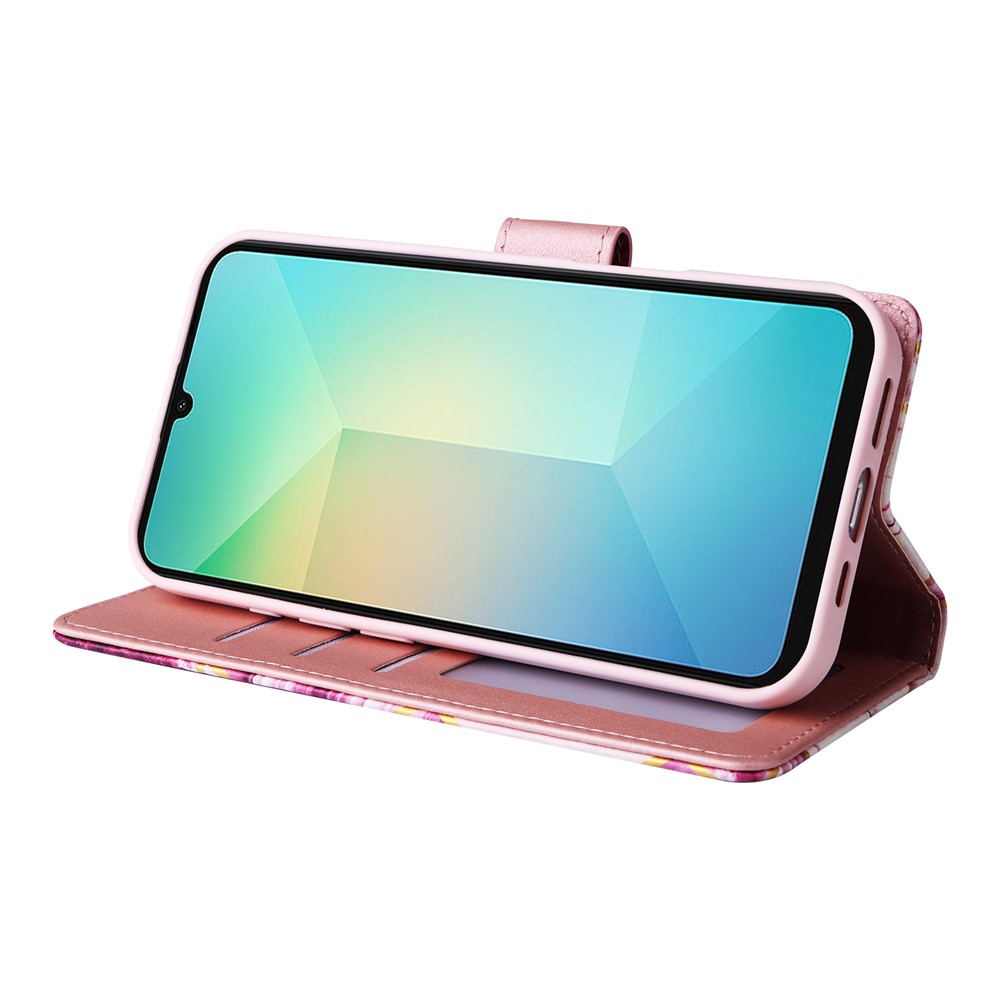  Samsung Galaxy A07 Fodral Läder Marmor Lila
