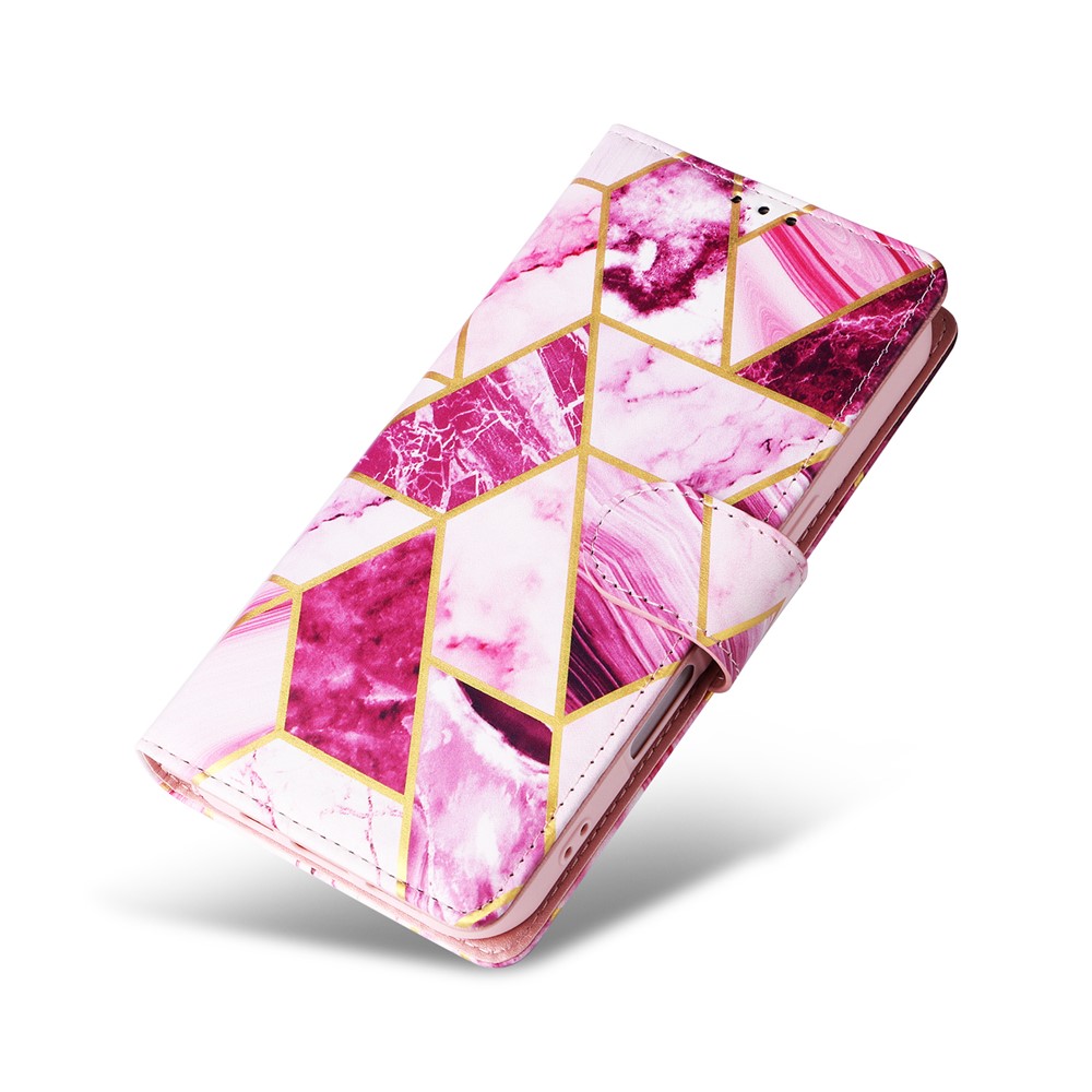  Samsung Galaxy A07 Fodral Läder Marmor Lila