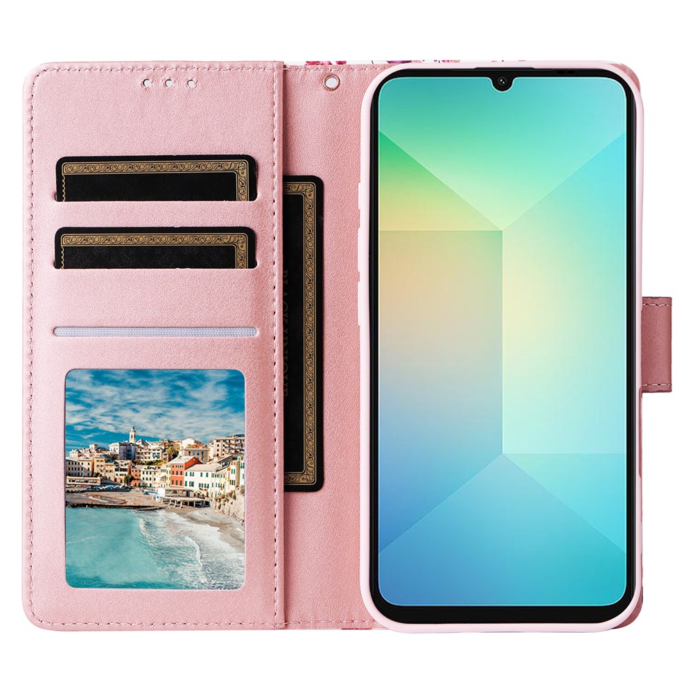  Samsung Galaxy A07 Fodral Läder Marmor Rosa