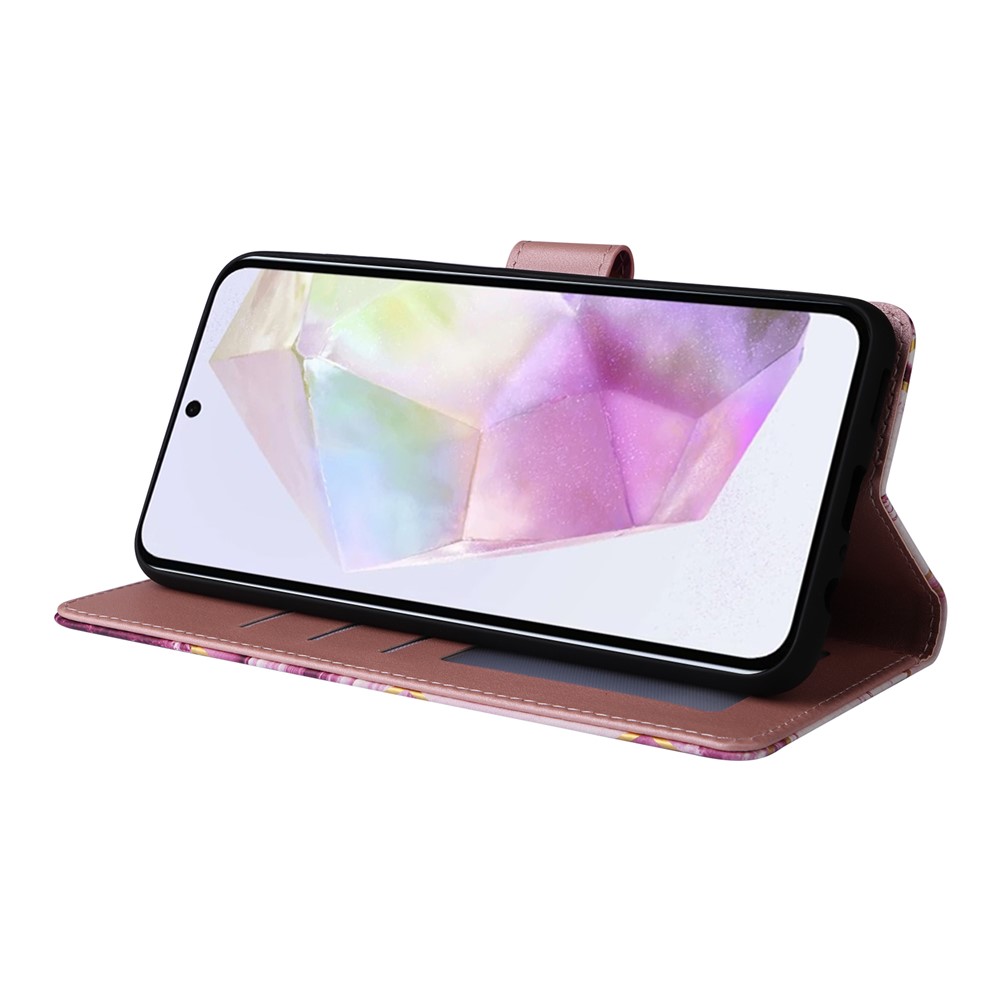 Samsung Galaxy A17 / A26 Fodral Läder Marmor Lila