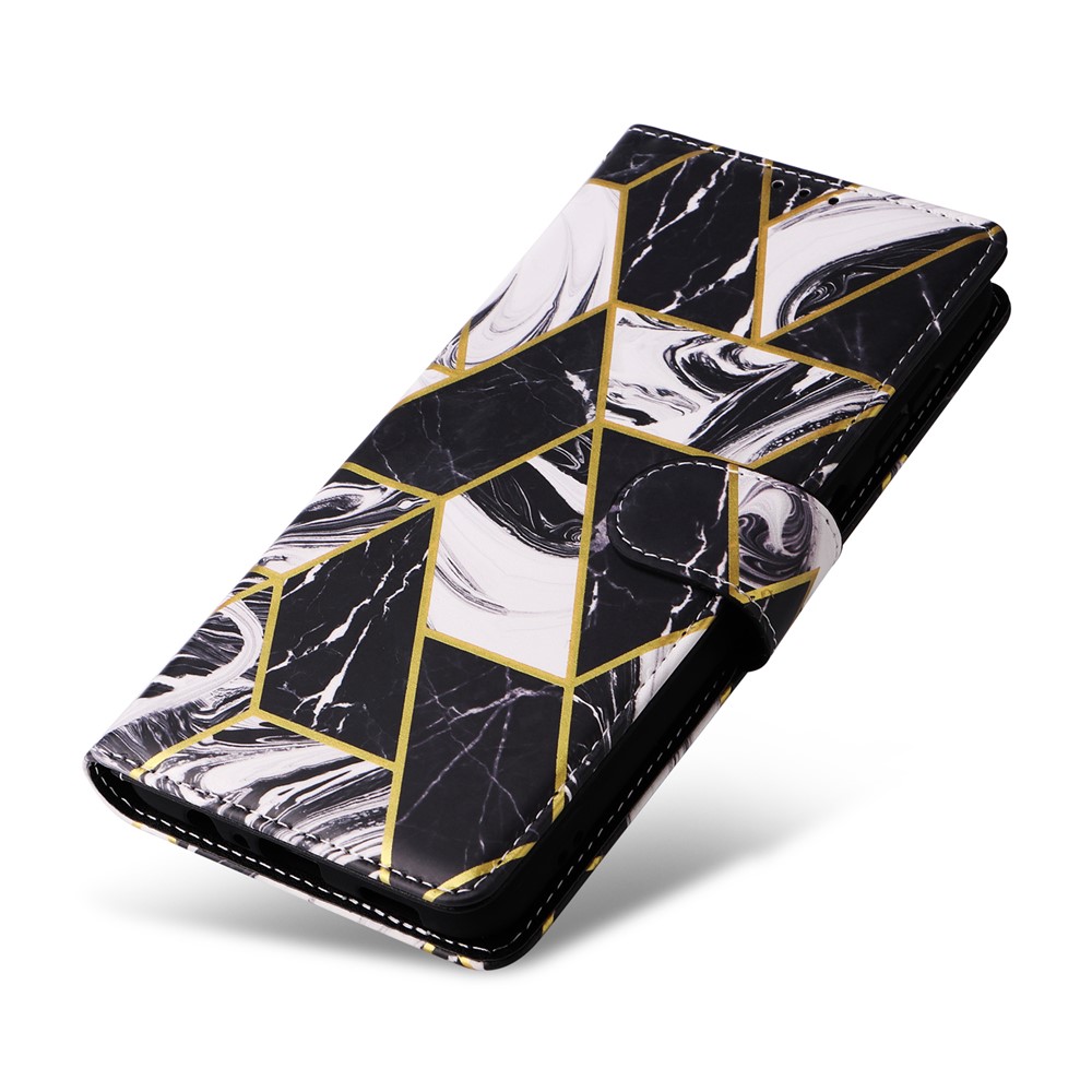  Samsung Galaxy A17 / A26 Fodral Läder Marmor Svart