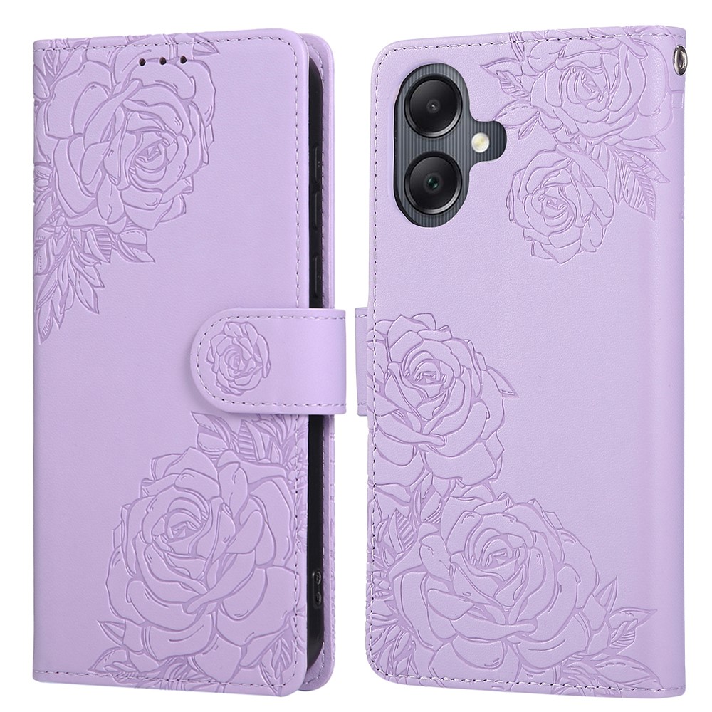  Samsung Galaxy A07 Fodral Med Tryck Blommor Lila