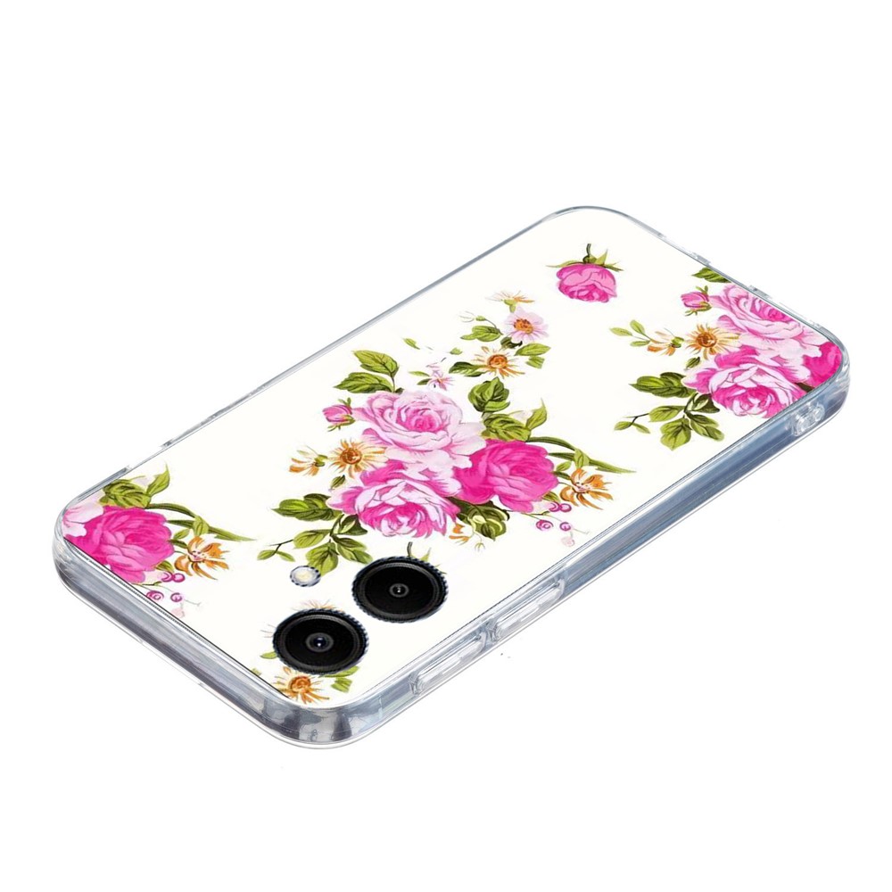  Samsung Galaxy A07 Skal Med Tryck Rosa Blommor