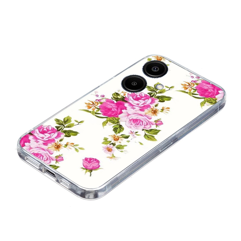  Samsung Galaxy A07 Skal Med Tryck Rosa Blommor