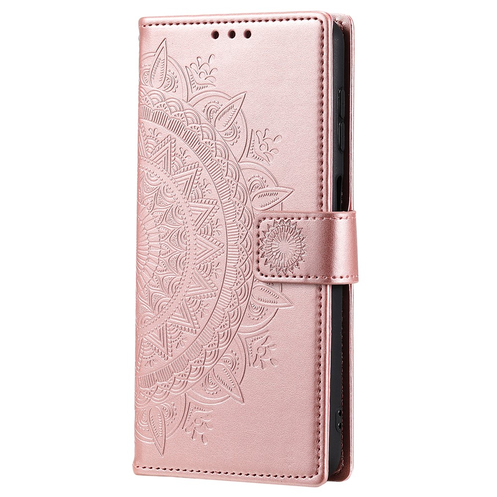  Samsung Galaxy S25 FE Fodral Mandala Läder Roséguld