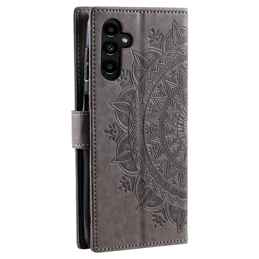  Samsung Galaxy S25 FE Fodral Mandala Läder Grå