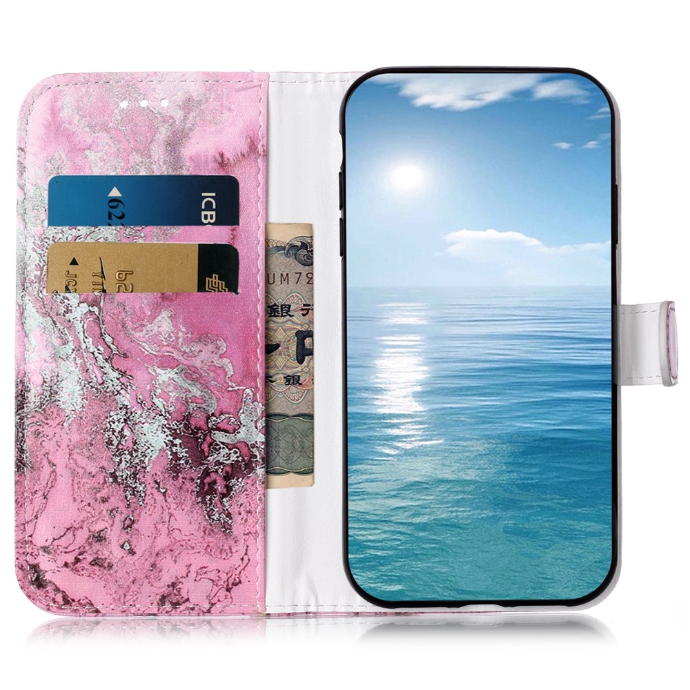  Samsung Galaxy S25 FE Fodral Med Tryck Rosa Marmor