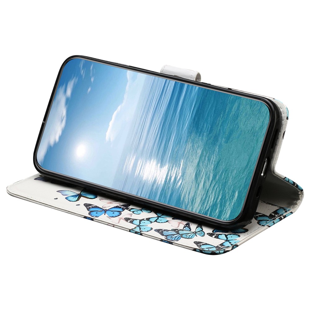  Samsung Galaxy S25 FE Fodral Med Tryck Blåa Fjärilar