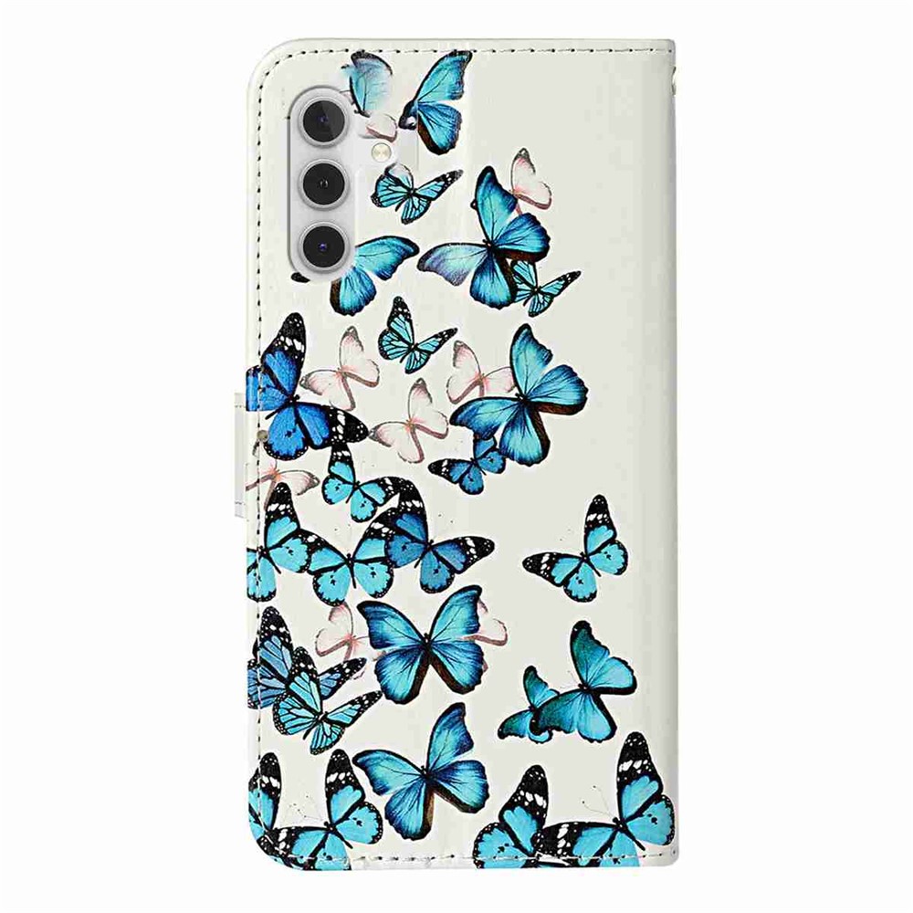  Samsung Galaxy S25 FE Fodral Med Tryck Blåa Fjärilar