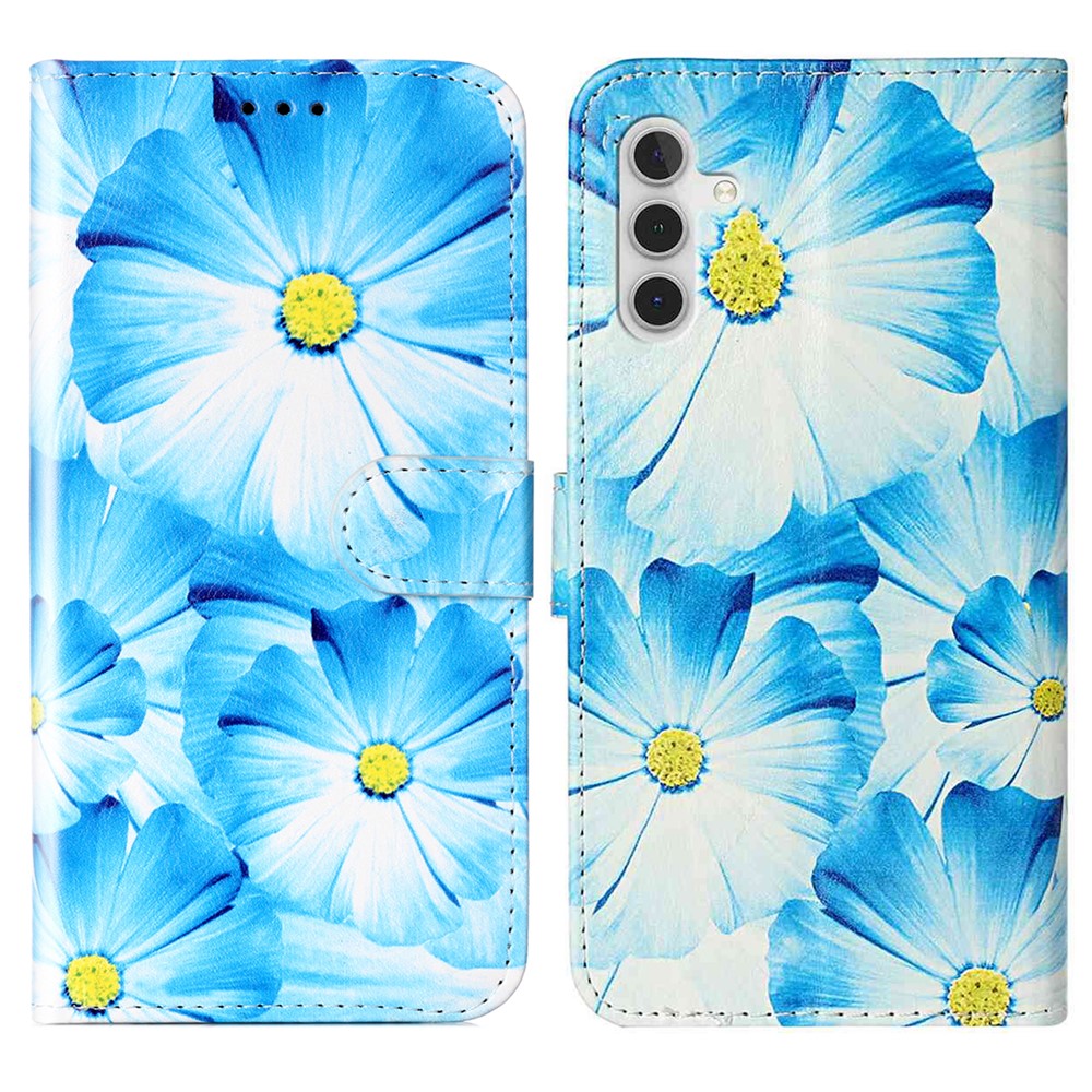  Samsung Galaxy S25 FE Fodral Med Tryck Blå Blommor