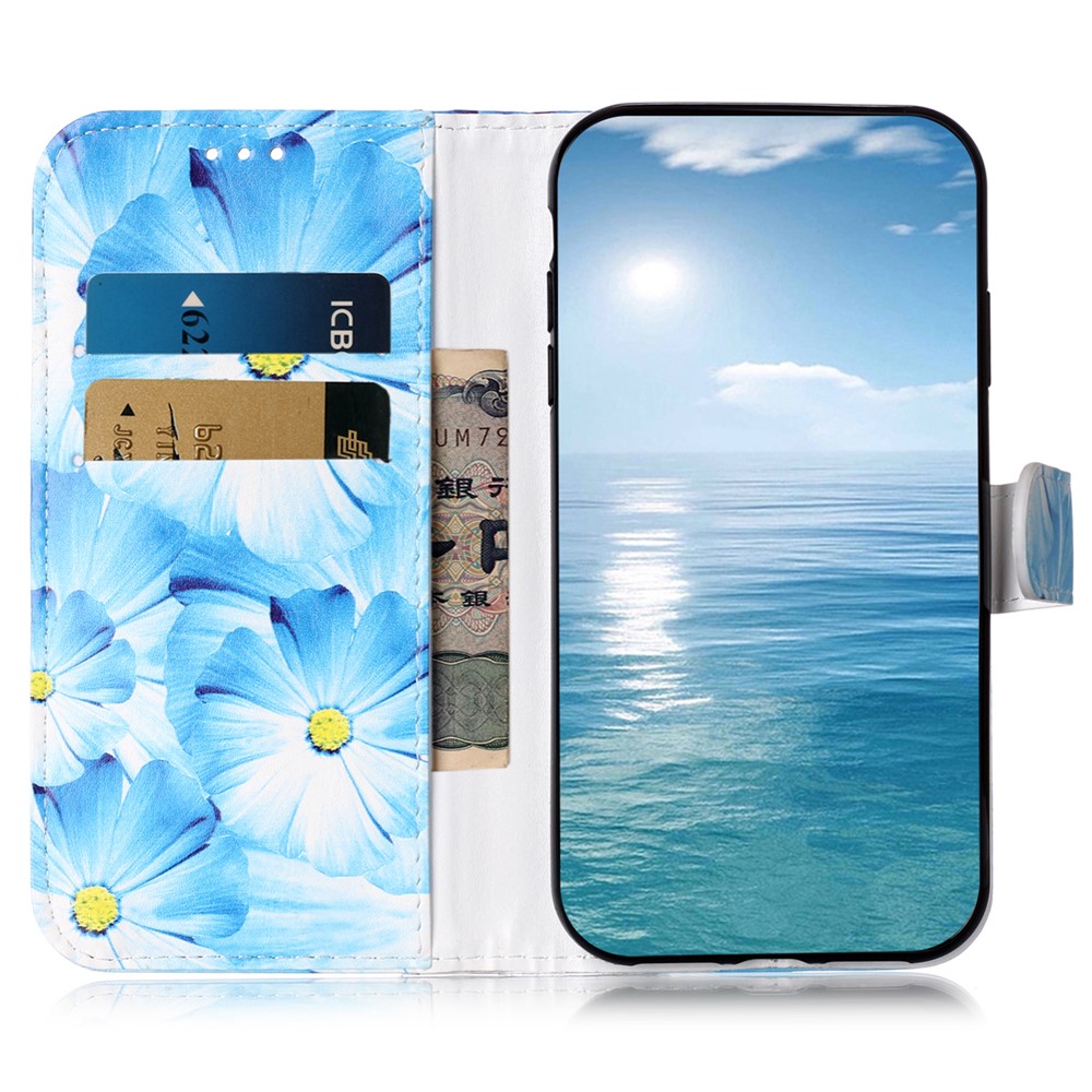  Samsung Galaxy S25 FE Fodral Med Tryck Blå Blommor