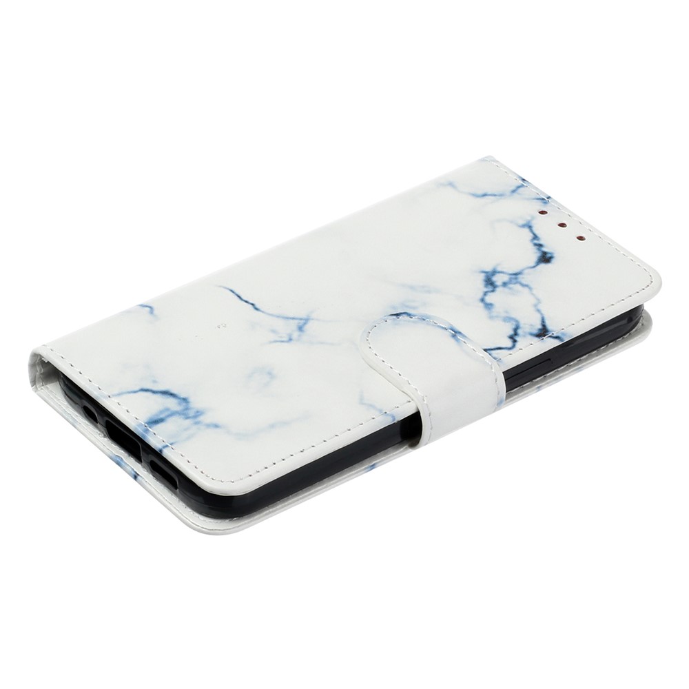  Samsung Galaxy S25 FE Fodral Med Tryck Vit Marmor