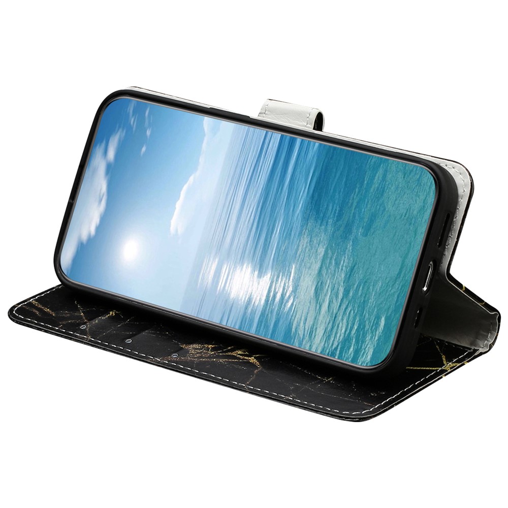  Samsung Galaxy S25 FE Fodral Med Tryck Svart Marmor