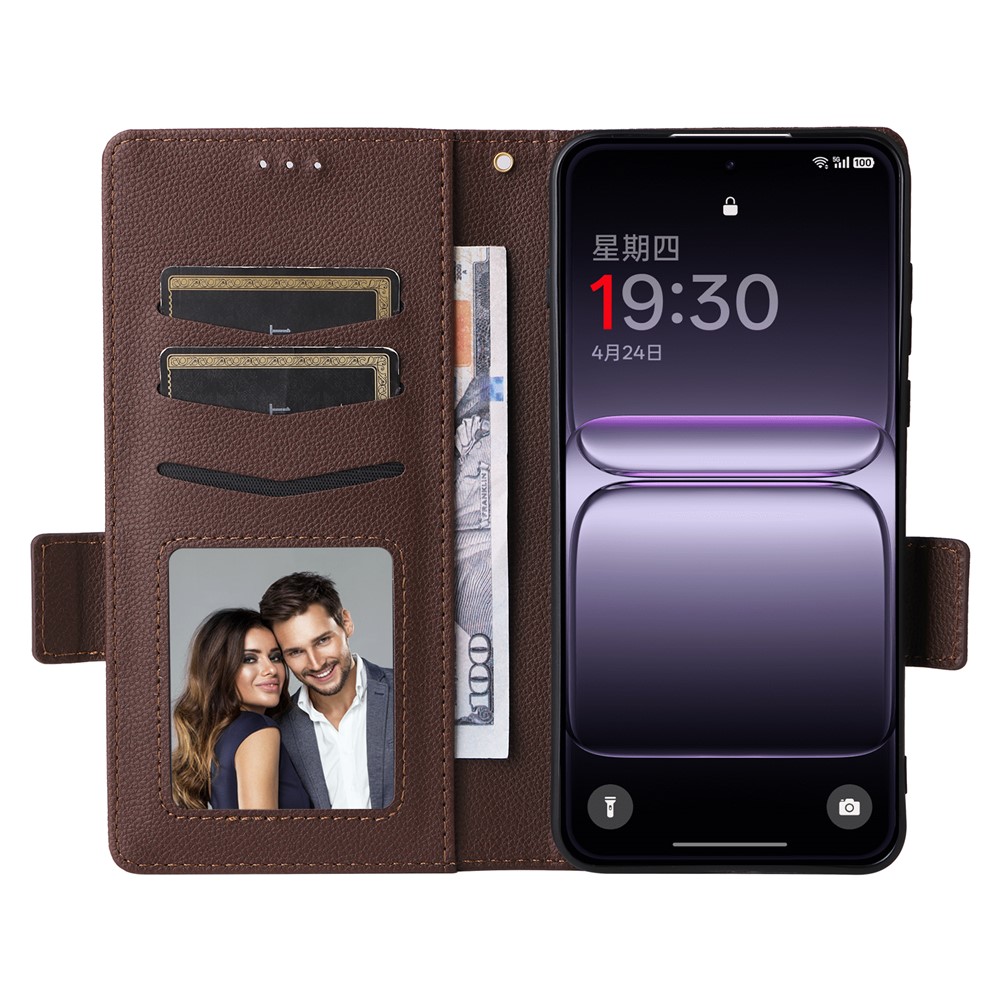  OnePlus Nord 5 5G Fodral Litchi Läder Brun