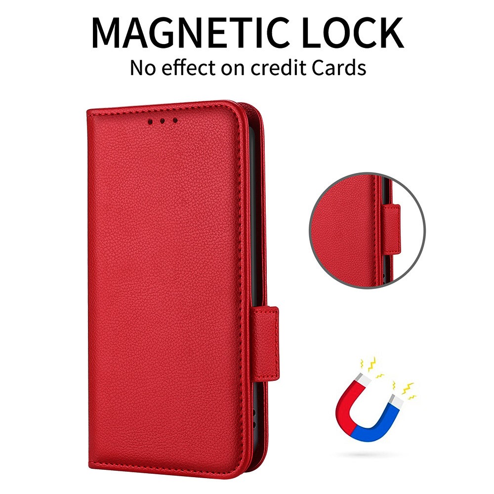  OnePlus Nord 5 5G Fodral Litchi Läder Röd