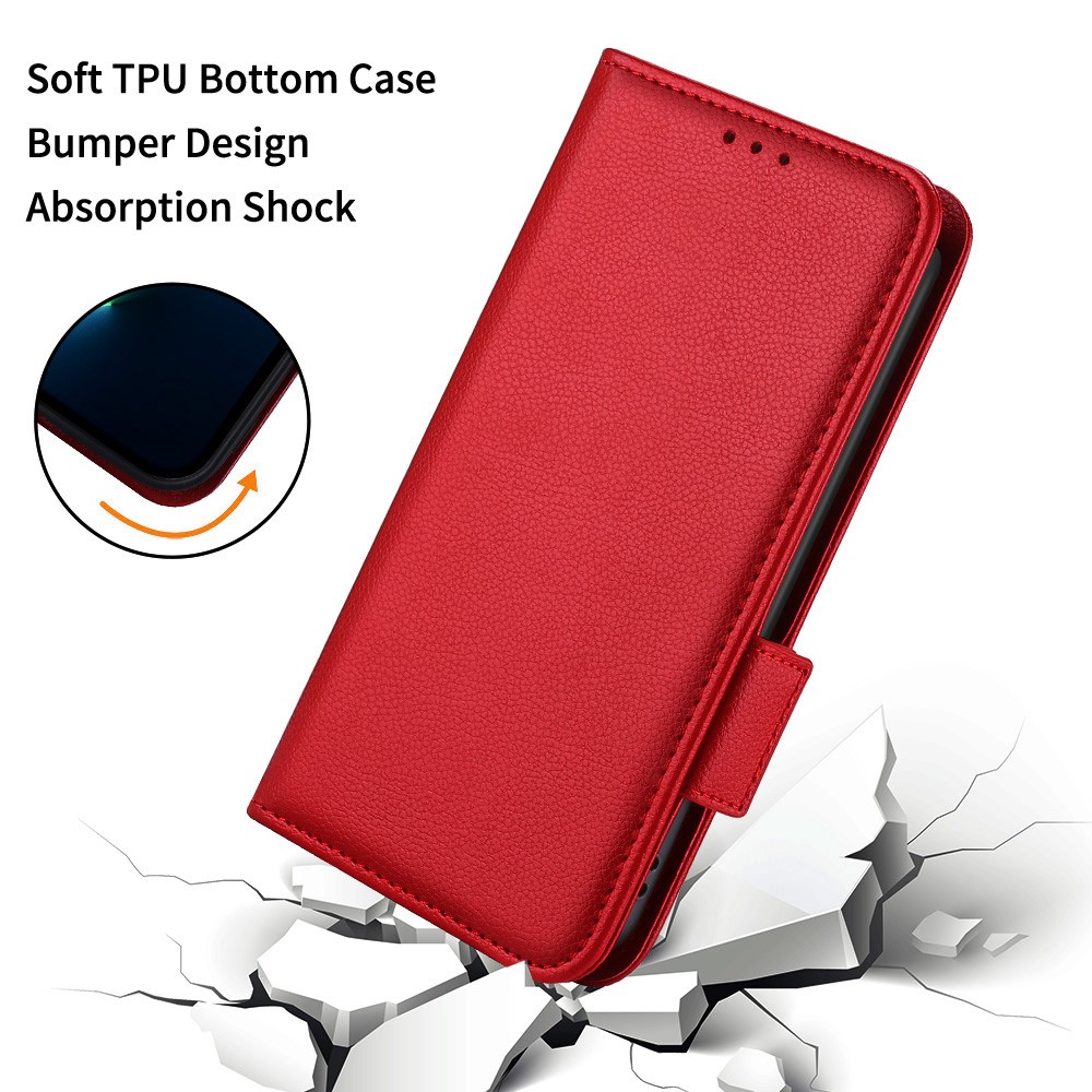 OnePlus Nord 5 5G Fodral Litchi Läder Röd