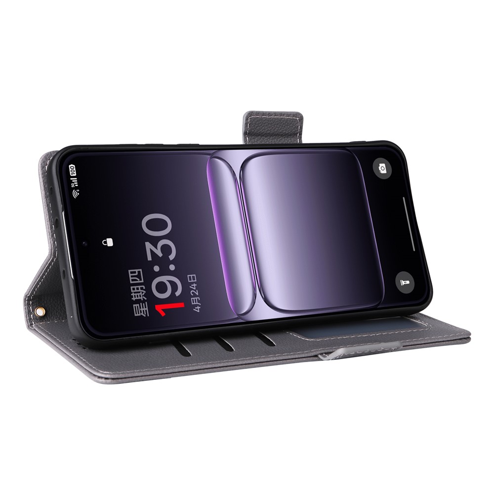  OnePlus Nord 5 5G Fodral Litchi Läder Grå
