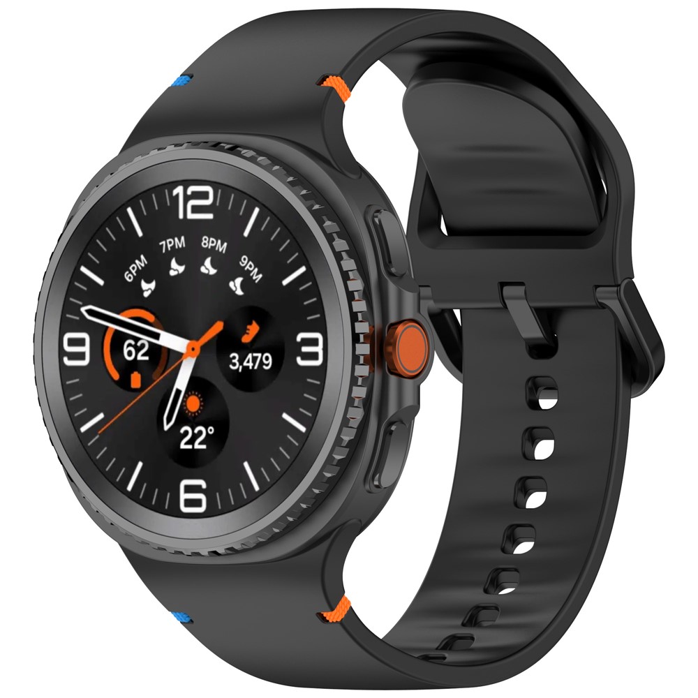  Galaxy Watch 8 46/44/40 mm Klockarmband Silkon Svart