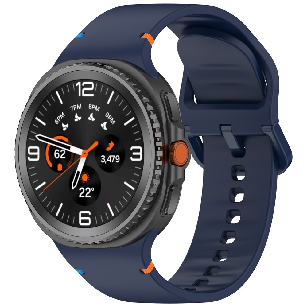  Galaxy Watch 8 46/44/40 mm Klockarmband Silkon Mörk Blå