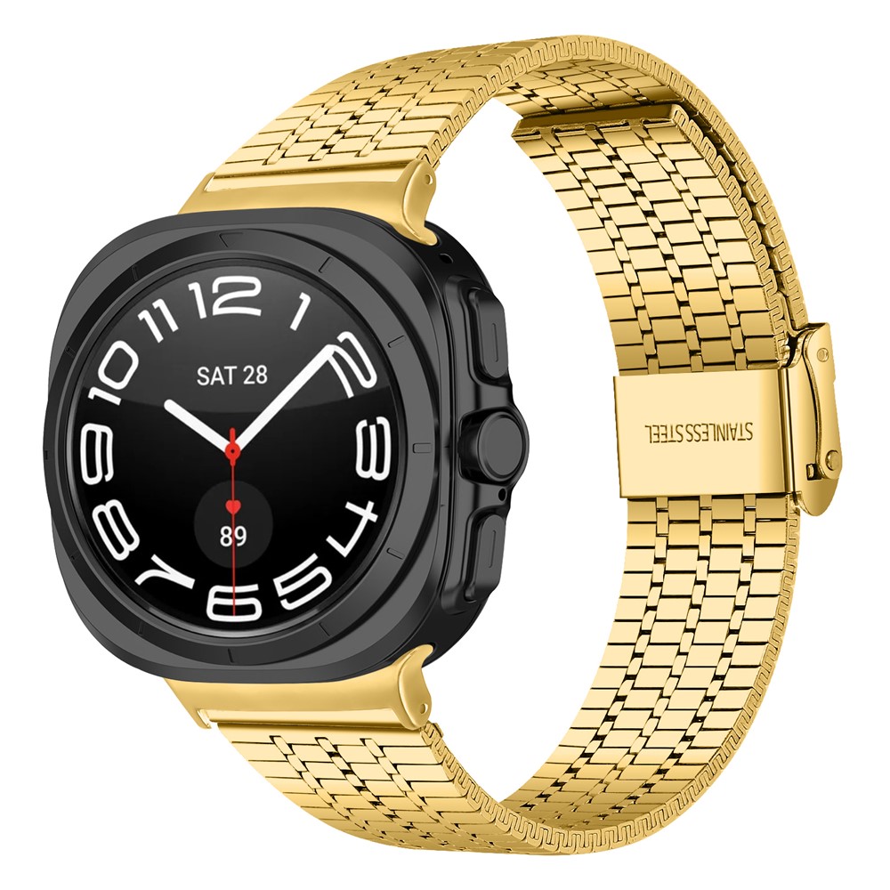  Galaxy Watch 8 46/44/40 mm Armband Rostfritt Stål Guld