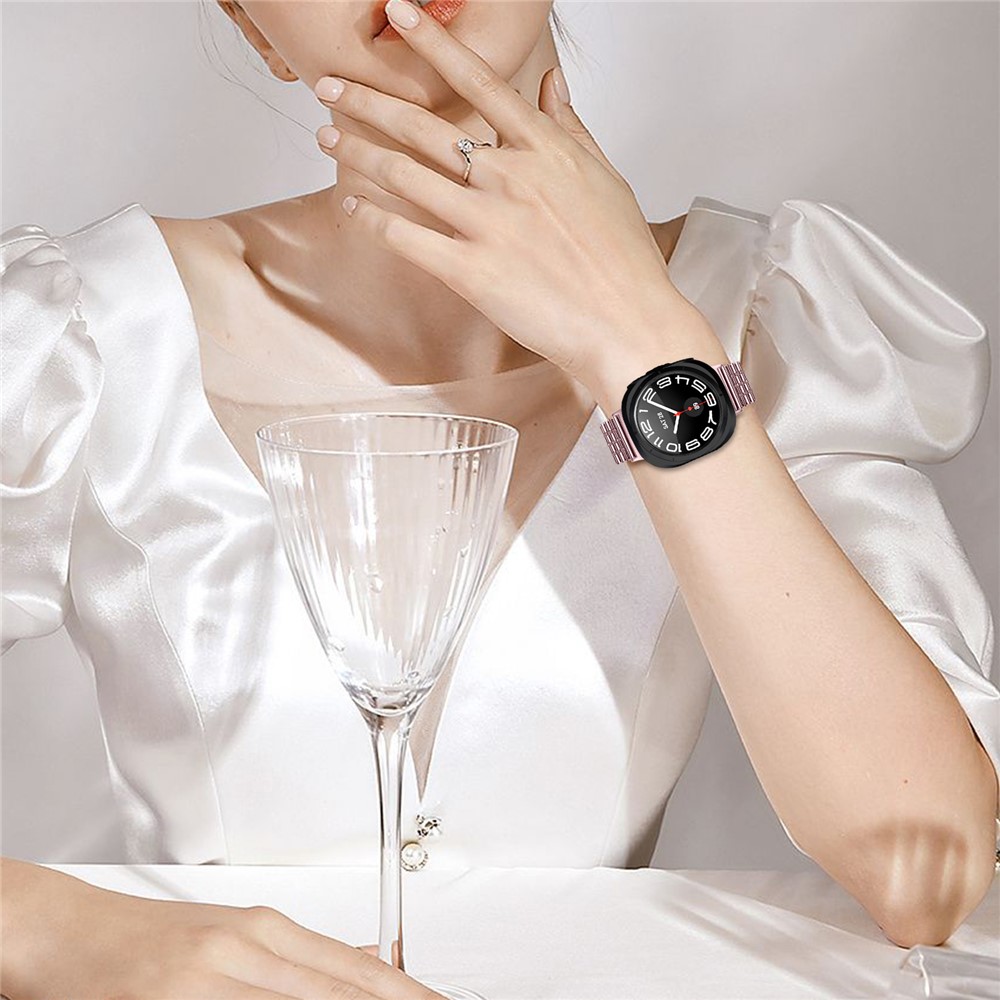  Galaxy Watch 8 46/44/40 mm Armband Rostfritt Stål Rosa