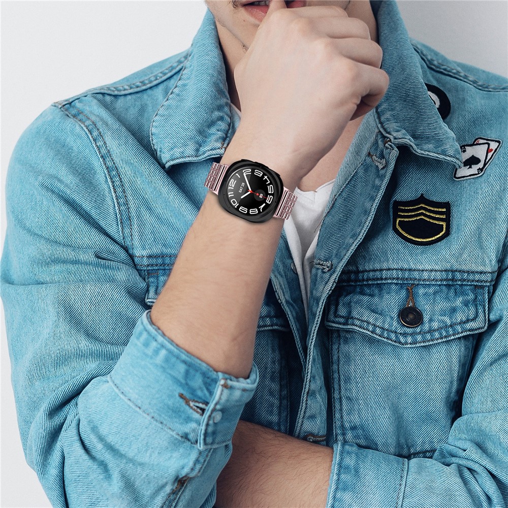  Galaxy Watch 8 46/44/40 mm Armband Rostfritt Stål Rosa