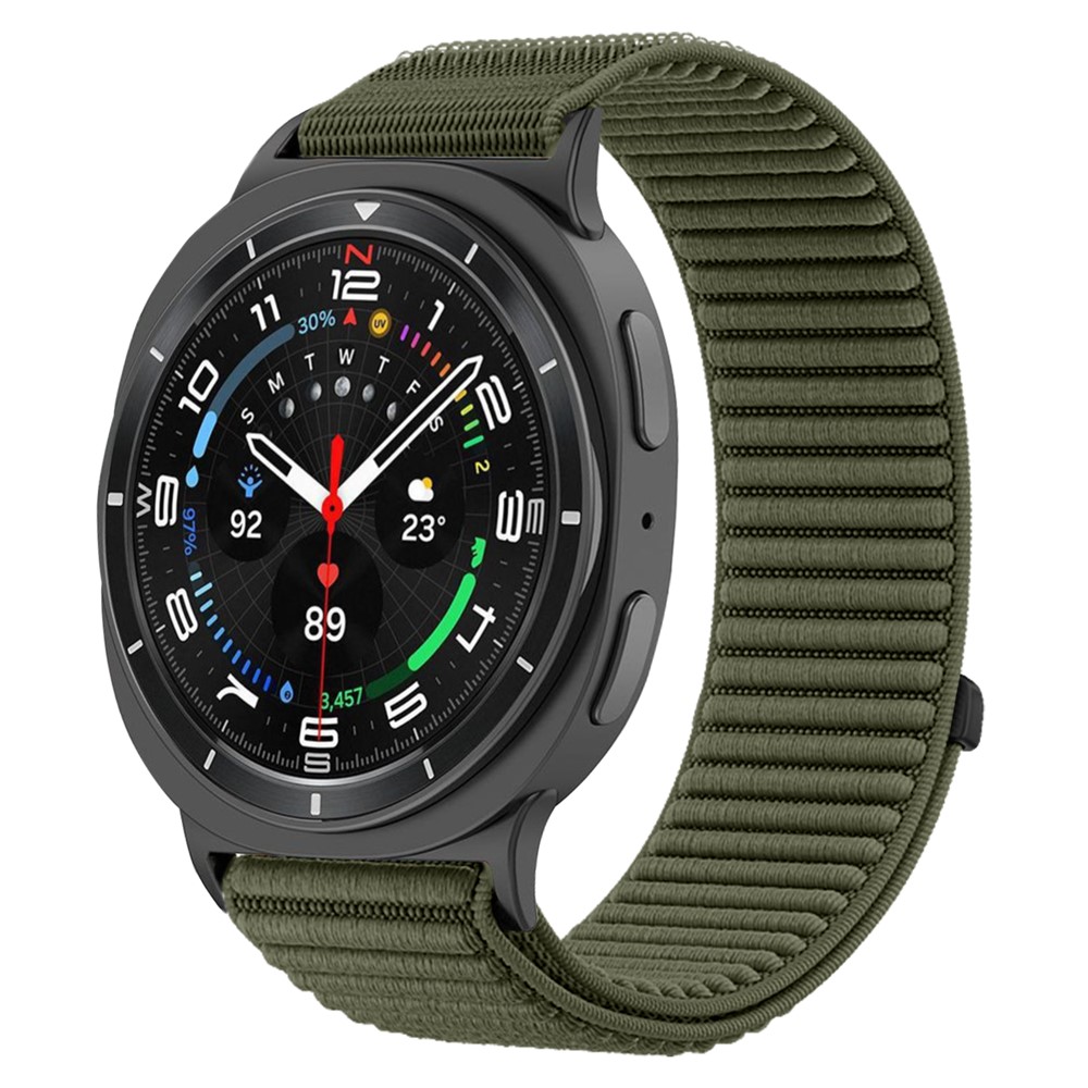  Galaxy Watch 8 46/44/40 mm Armband Nylon Loop Mörk Grön