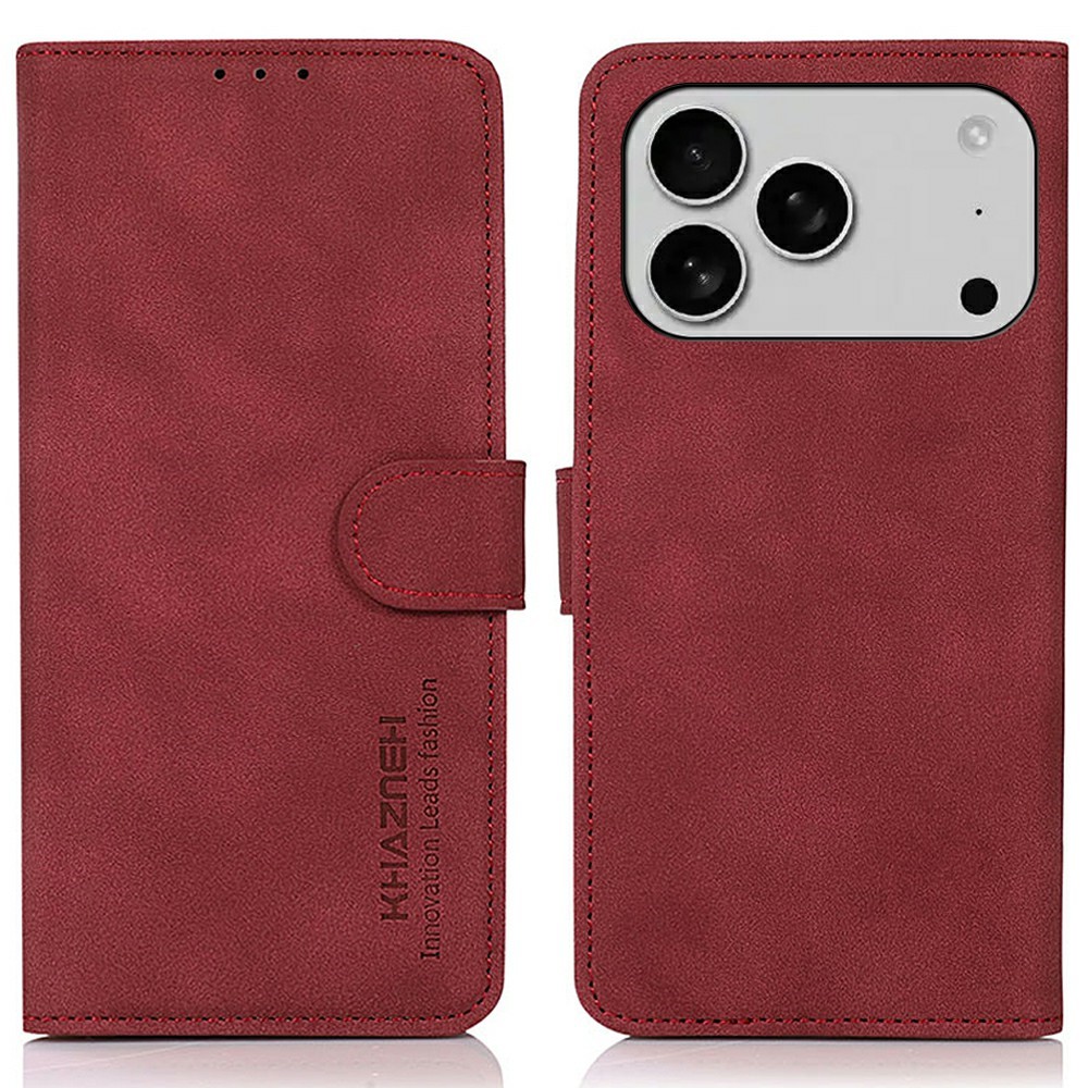 KHAZNEH KHAZNEH iPhone 17 Pro Fodral Läder Röd