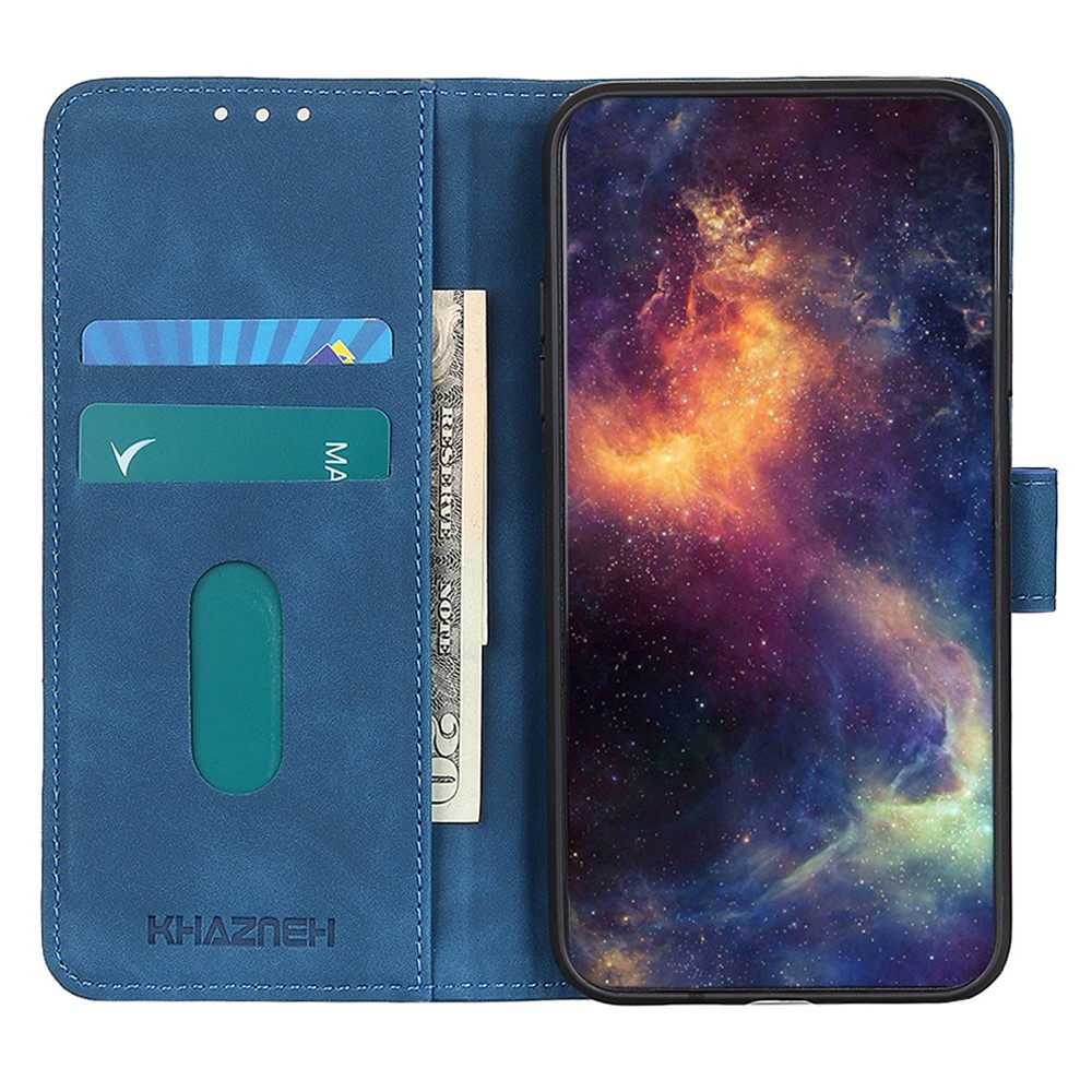 KHAZNEH KHAZNEH iPhone 17 Pro Fodral Retro Läder Blå