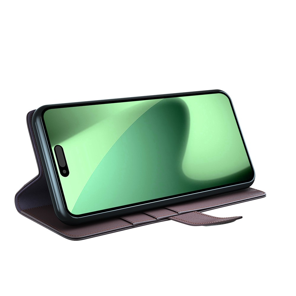  iPhone 17 Pro Fodral Premium Äkta Läder Brun