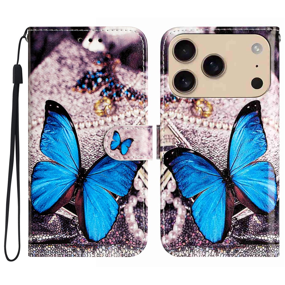  iPhone 17 Pro Fodral Med Tryck Blå Fjäril