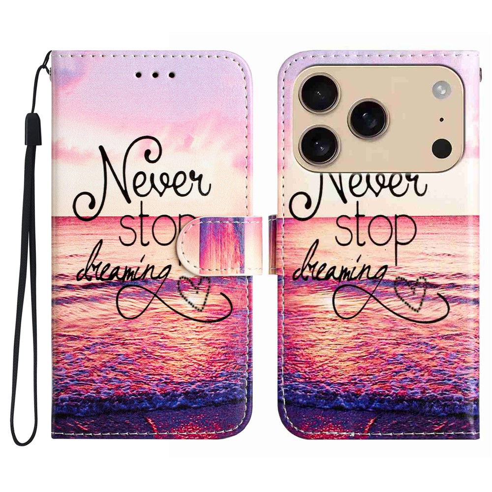  iPhone 17 Pro Fodral Med Tryck Blå Never Stop Dreaming