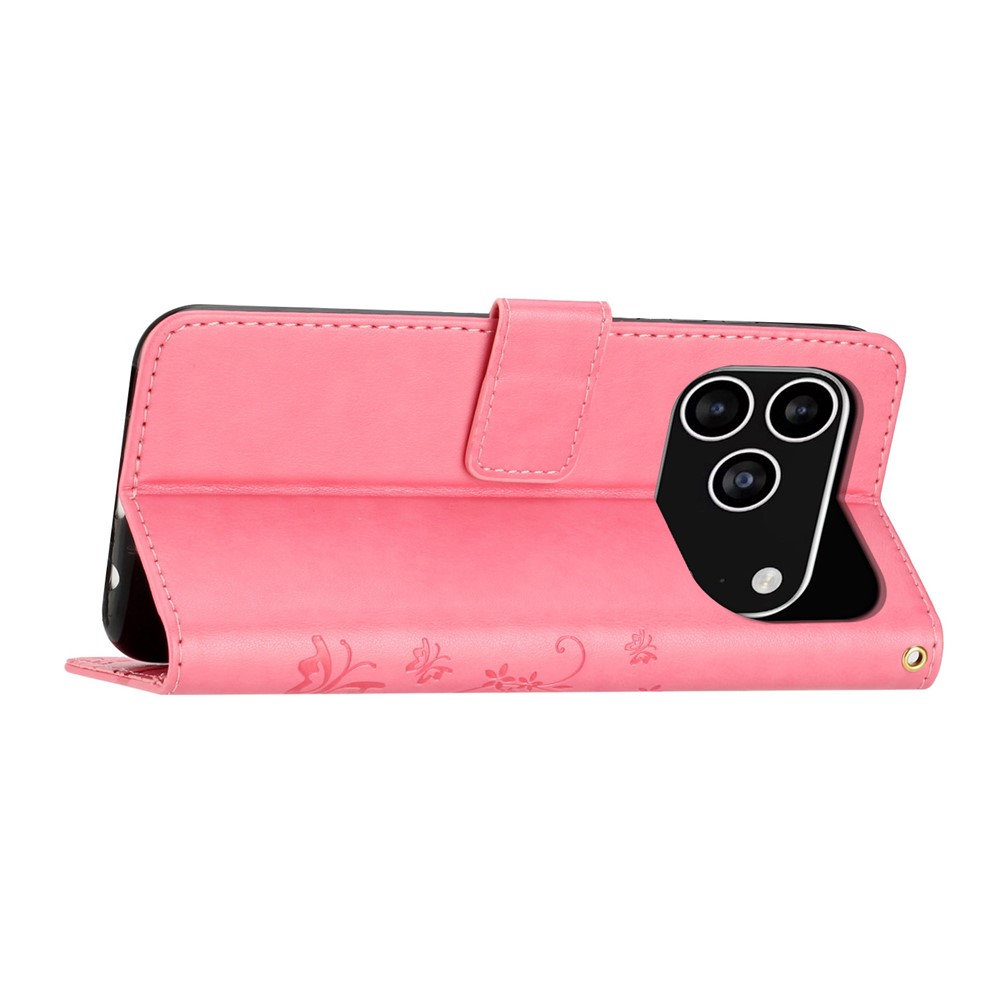  iPhone 17 Pro Fodral Med Blommigt Tryck Rosa