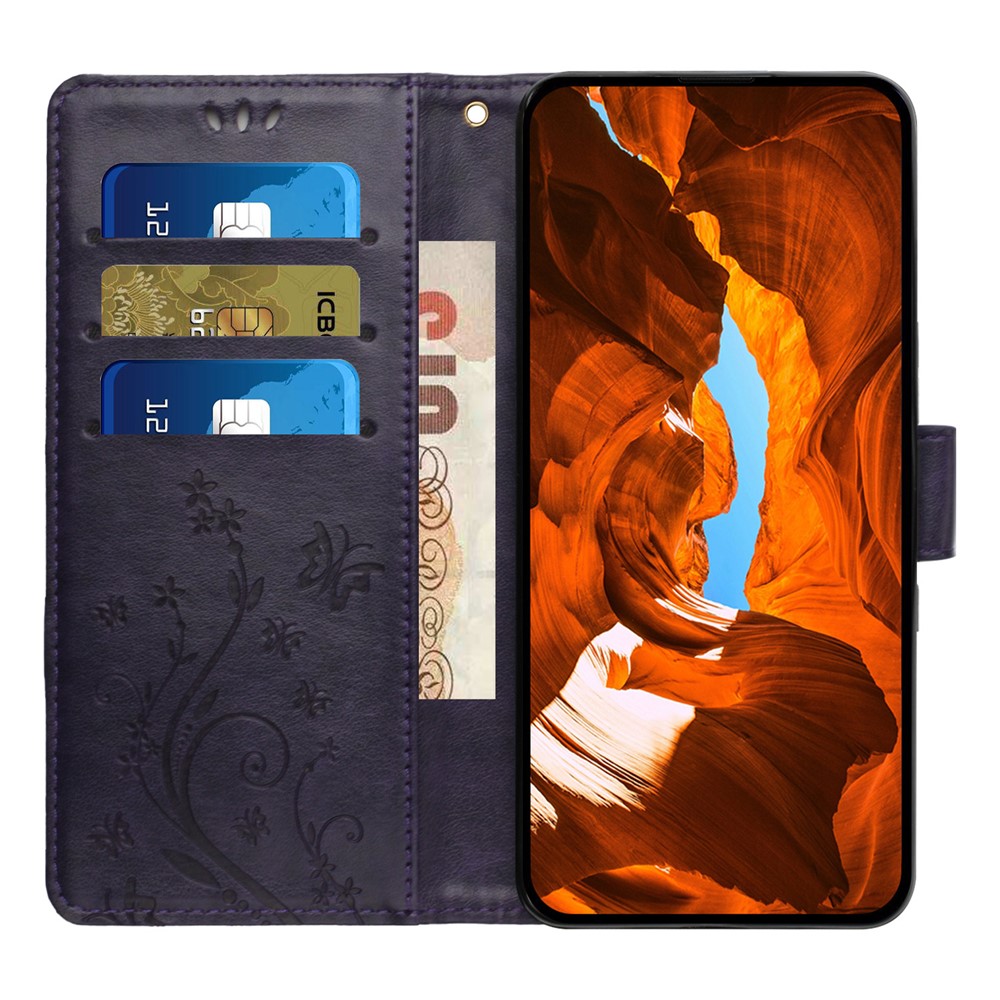  iPhone 17 Pro Fodral Med Blommigt Tryck Mörk Lila