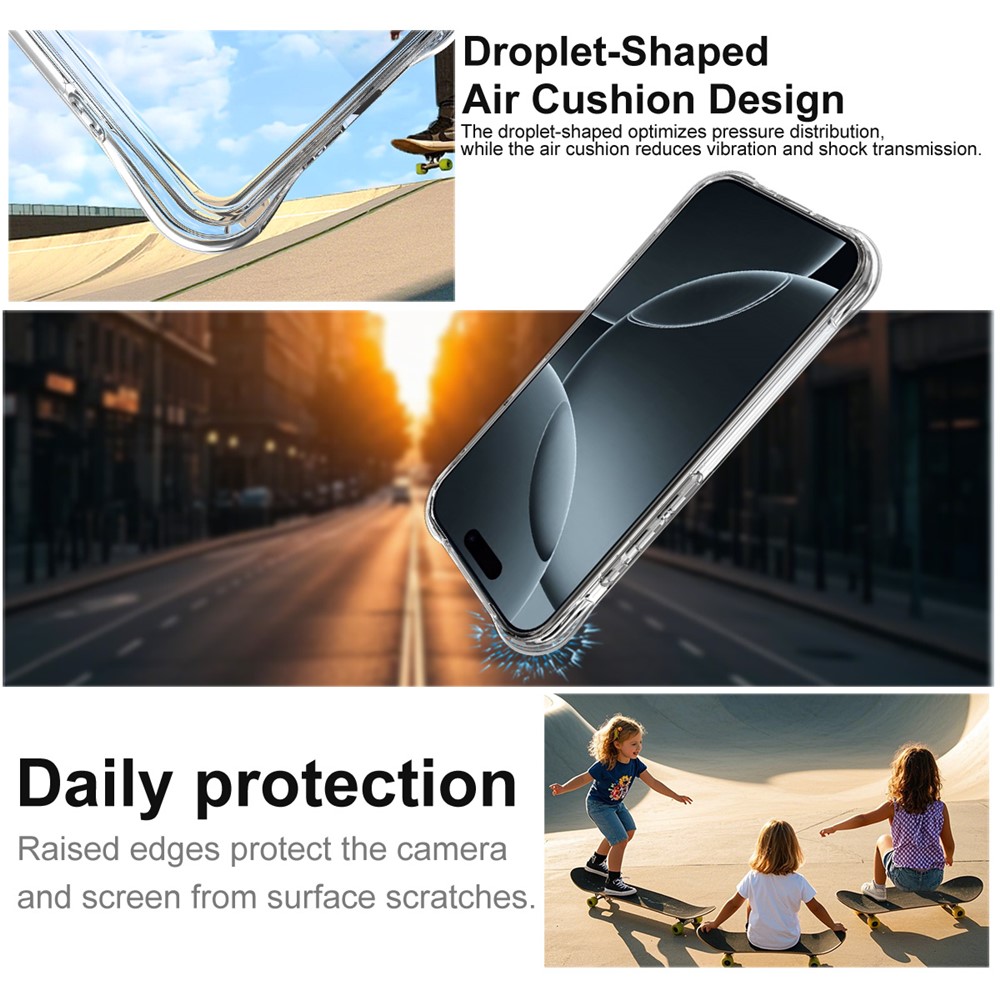 IMAK IMAK iPhone 17 Pro Skal TPU AirBag Shockproof Transparant