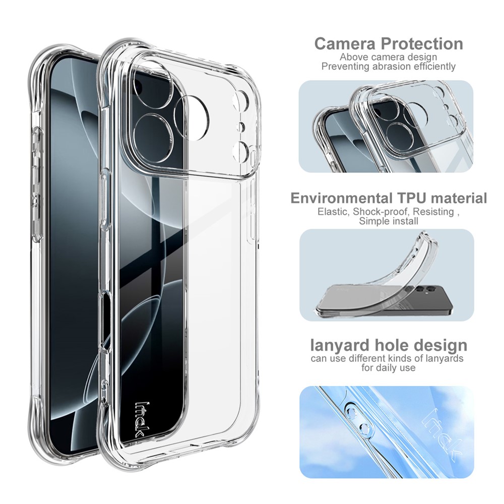 IMAK IMAK iPhone 17 Pro Skal TPU AirBag Shockproof Transparant
