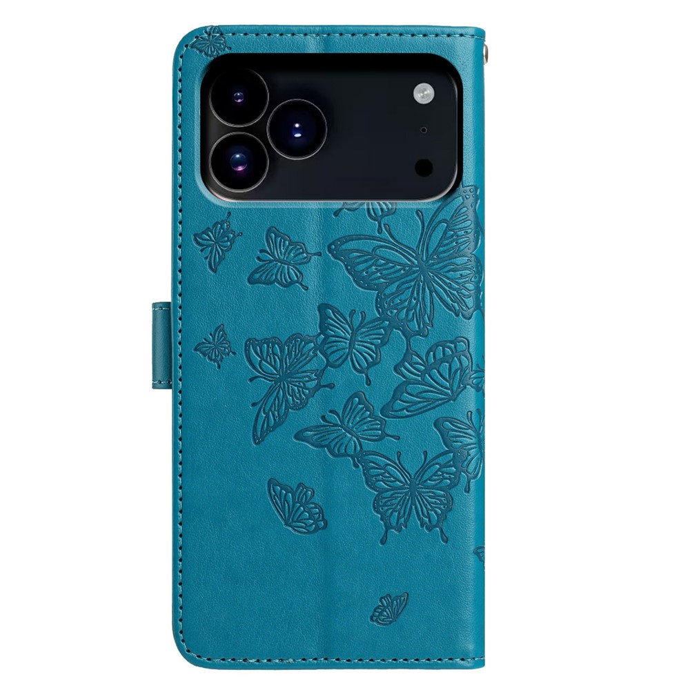  iPhone 17 Pro Fodral Med Fjäril Tryck Blå