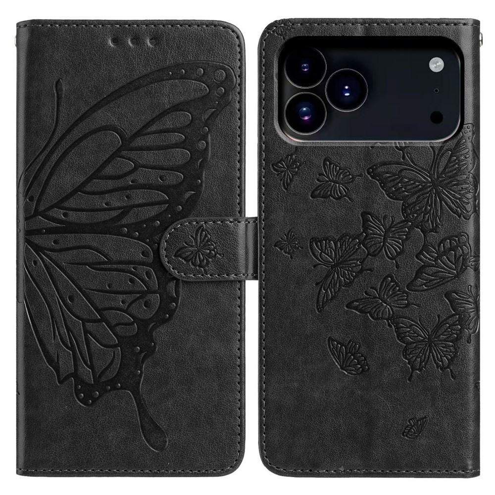  iPhone 17 Pro Fodral Med Fjäril Tryck Svart