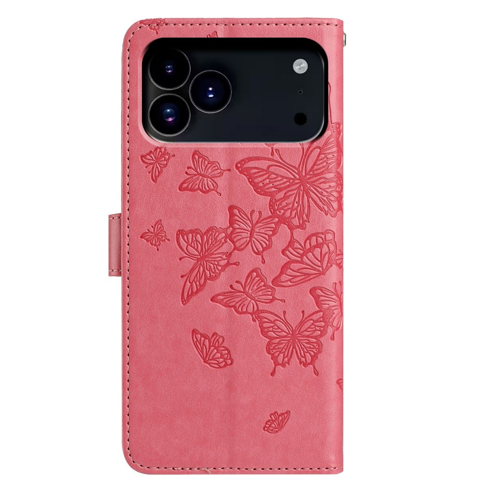  iPhone 17 Pro Fodral Med Fjäril Tryck Rosa