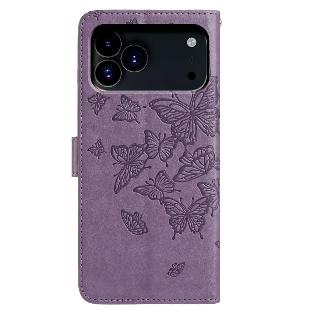  iPhone 17 Pro Fodral Med Fjäril Tryck Lila