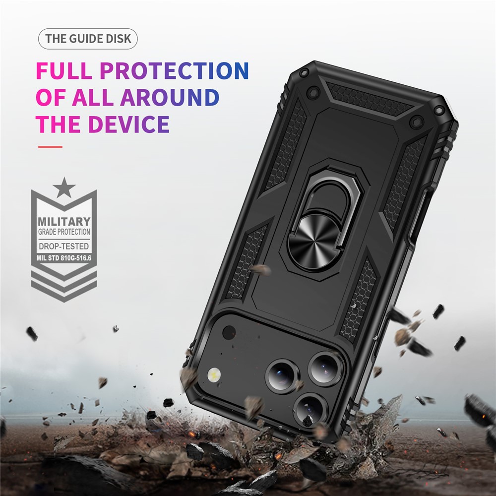  iPhone 17 Pro Skal Shockproof Hybrid Ring Svart