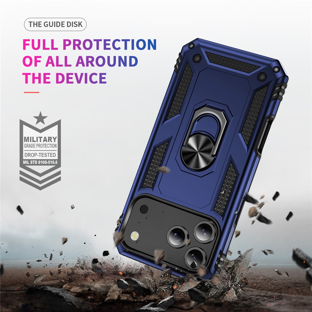  iPhone 17 Pro Skal Shockproof Hybrid Ring Blå