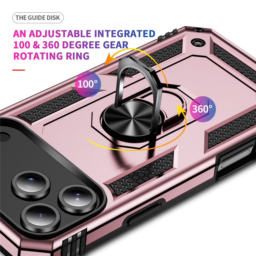  iPhone 17 Pro Skal Shockproof Hybrid Ring Roséguld