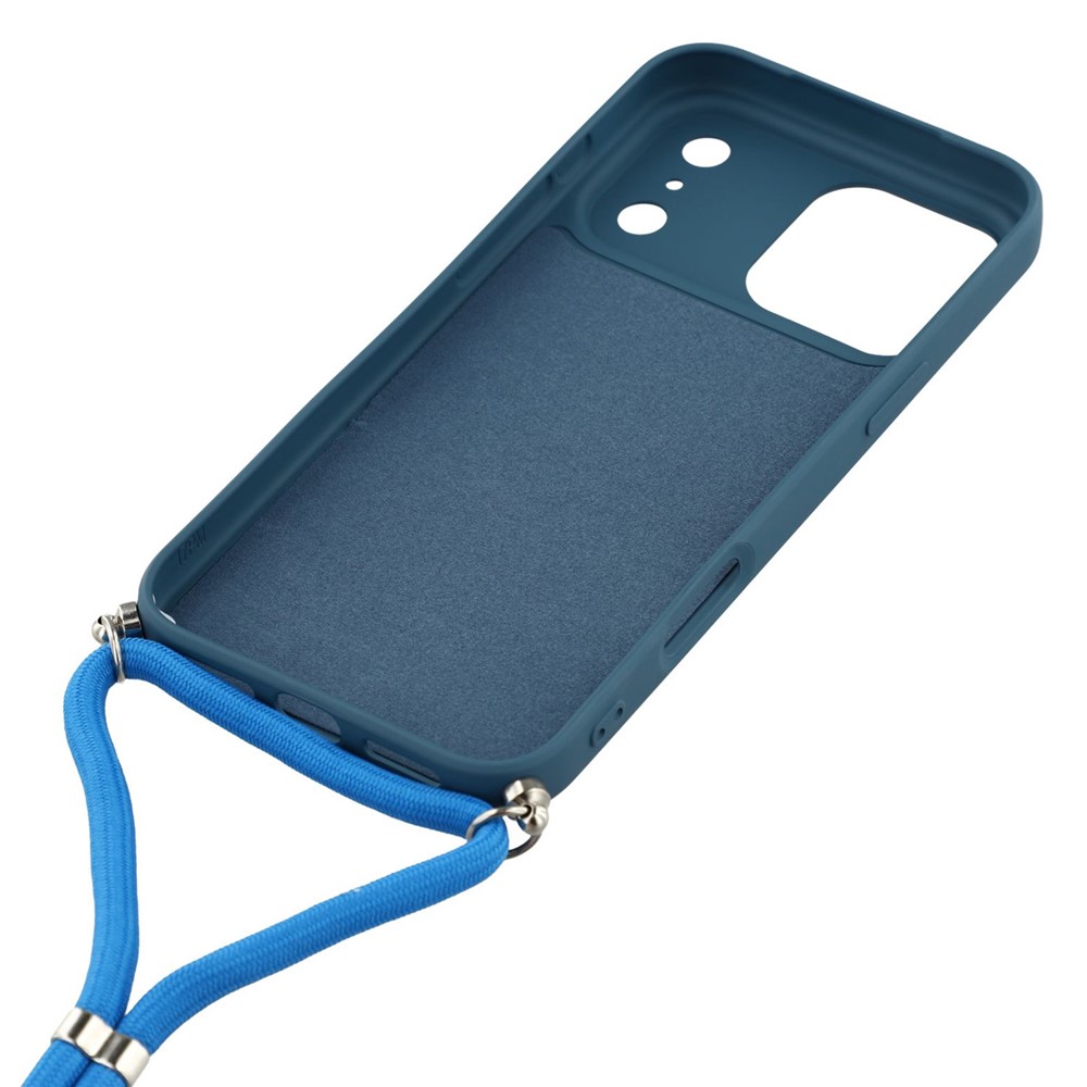  iPhone 17 Pro Skal Med Mobilsnöre TPU Blå