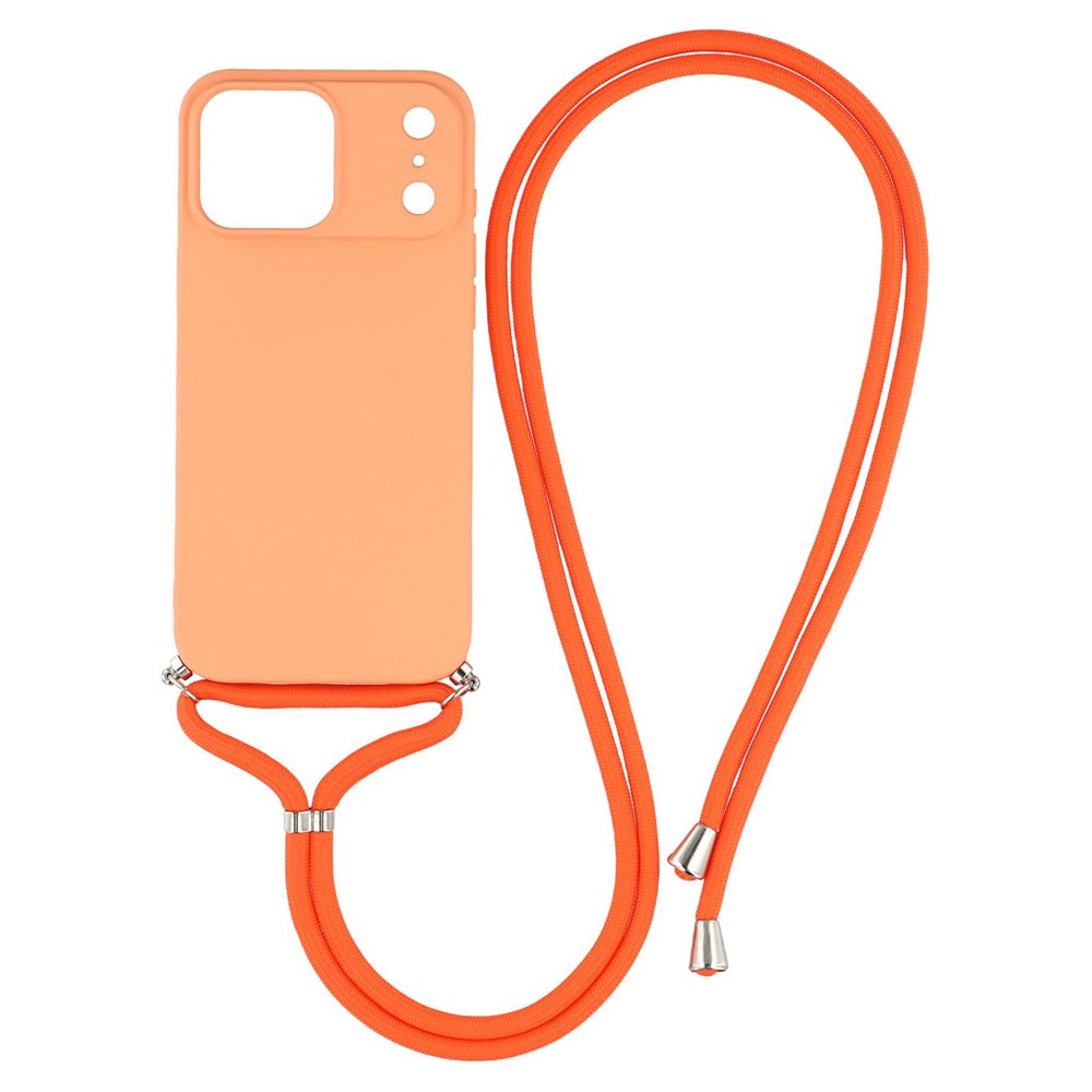  iPhone 17 Pro Skal Med Mobilsnöre TPU Orange