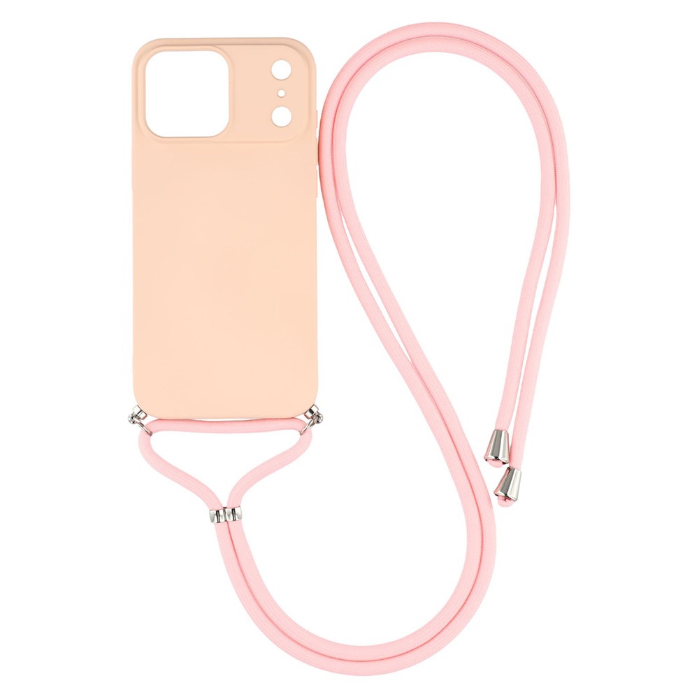  iPhone 17 Pro Skal Med Mobilsnöre TPU Rosa