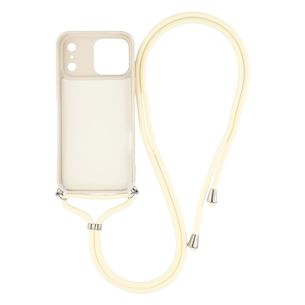  iPhone 17 Pro Skal Med Mobilsnöre TPU Vit