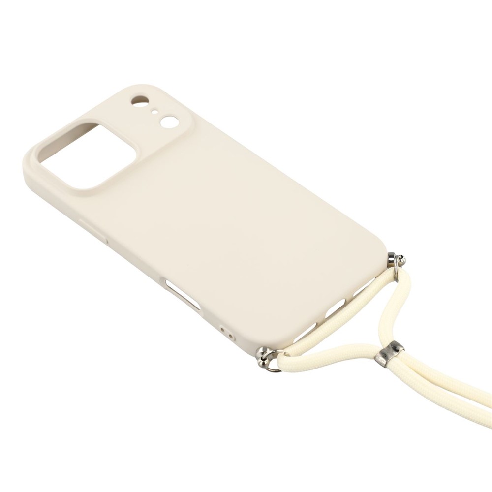  iPhone 17 Pro Skal Med Mobilsnöre TPU Vit