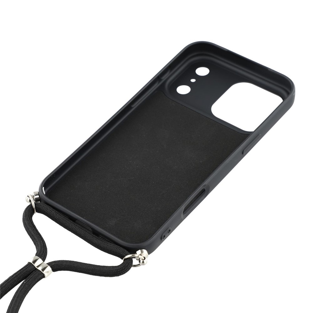  iPhone 17 Pro Skal Med Mobilsnöre TPU Svart