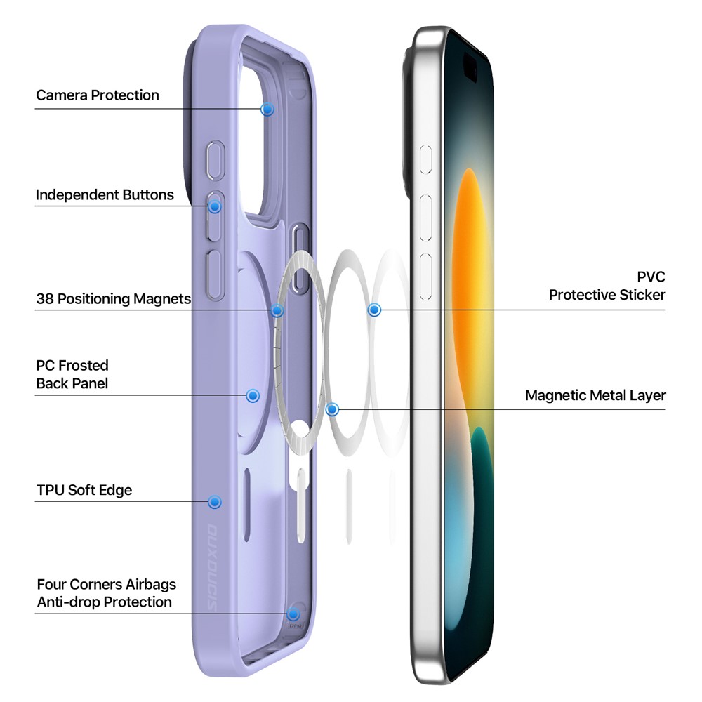 DUX DUCIS DUX DUCIS iPhone 17 Pro Skal MagSafe Yind Series Lila
